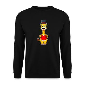 Giraffe Bräutigam Herz Hochzeit - Unisex Pullover - Schwarz - Vorne - Alina (178cm) & Michal (187cm)