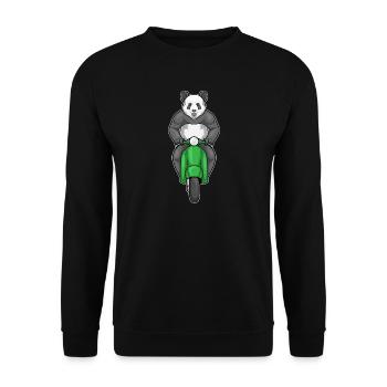 Panda Motorroller - Unisex Pullover - Schwarz - Vorne - Alina (178cm) & Michal (187cm)