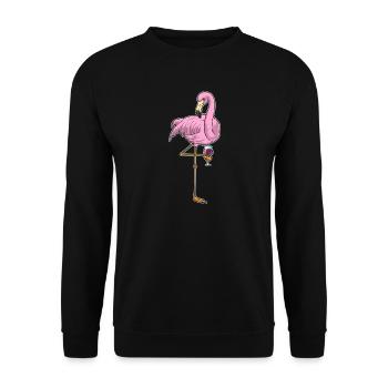 Flamingo Rotwein - Unisex Pullover - Schwarz - Vorne - Alina (178cm) & Michal (187cm)