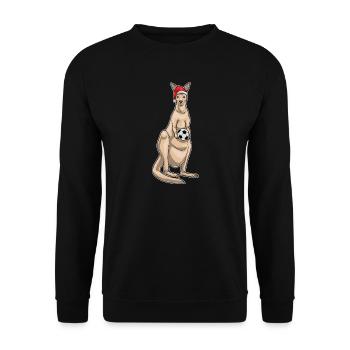 Kangaroo Christmas Football - Unisex Sweatshirt - black - Front - Alina (178cm) & Michal (187cm)
