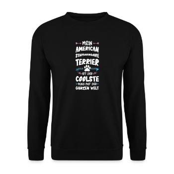 Dicton de chien Staffordshire Terrier - Sweat-shirt Unisexe - noir - Devant - Alina (178cm) & Michal (187cm)