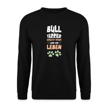 Vie amoureuse du Bull Terrier - Sweat-shirt Unisexe - noir - Devant - Alina (178cm) & Michal (187cm)