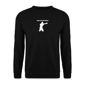 Boxe : Sweat Strength Respect Gym Shirt - Sweat-shirt Unisexe - noir - Devant - Alina (178cm) & Michal (187cm)