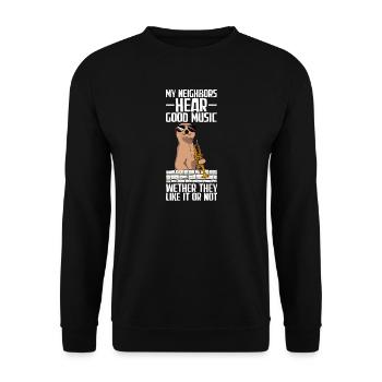 Trompettiste de mes voisins - Sweat-shirt Unisexe - noir - Devant - Alina (178cm) & Michal (187cm)