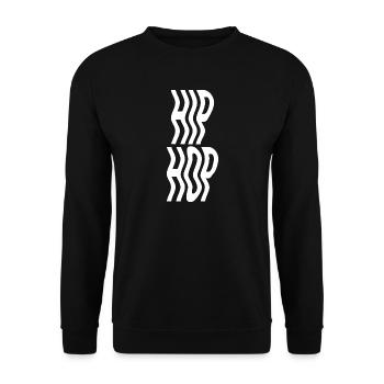 Hip Hop Waves bold design music logo - Unisex Sweatshirt - black - Front - Alina (178cm) & Michal (187cm)