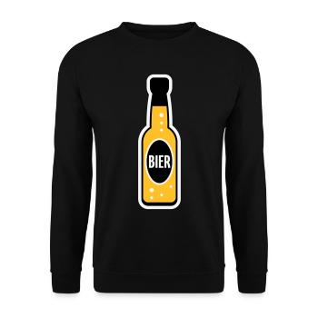 Bierflasche (Bier / Bierchen / NEG 3C) - Unisex Pullover - Schwarz - Vorne - Alina (178cm) & Michal (187cm)