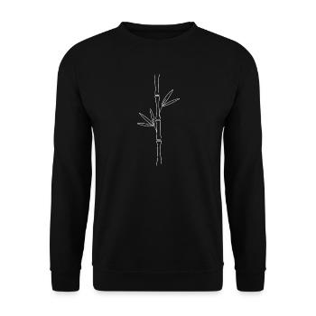 Bamboo Lines Minimal Art - Unisex Sweatshirt - black - Front - Alina (178cm) & Michal (187cm)