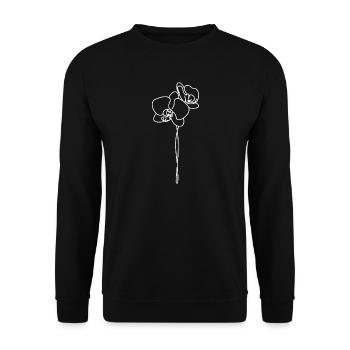 Floral Line Drawing White - Unisex Sweatshirt - black - Front - Alina (178cm) & Michal (187cm)