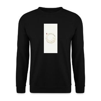 Lächelnder Zen Enso Kreis - Unisex Pullover - Schwarz - Vorne - Alina (178cm) & Michal (187cm)