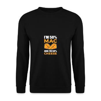 50% Cheese Gourmet Gift - Unisex Sweatshirt - black - Front - Alina (178cm) & Michal (187cm)
