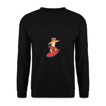 Meerkat Surfer Wakeboarder Geschenk - Unisex Pullover - Schwarz - Vorne - Alina (178cm) & Michal (187cm)