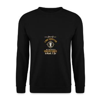 Je suis un arpenteur drôle d’examinateur foncier -Kar - Sweat-shirt Unisexe - noir - Devant - Alina (178cm) & Michal (187cm)