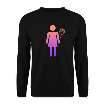 Badminton Player Design Women Badminton - Unisex Sweatshirt - black - Front - Alina (178cm) & Michal (187cm)