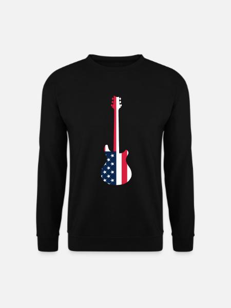 GUITAR WITH AMERICAN FLAG GUITARS - Unisex Sweatshirt - black