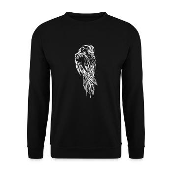 Parrot Portrait Vintage Bird Drawing - Unisex Sweatshirt - black - Front - Alina (178cm) & Michal (187cm)