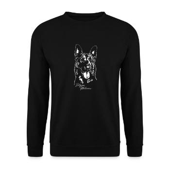Belgian MALINOIS Chien chien chien Wilsigns - Sweat-shirt Unisexe - noir - Devant - Alina (178cm) & Michal (187cm)