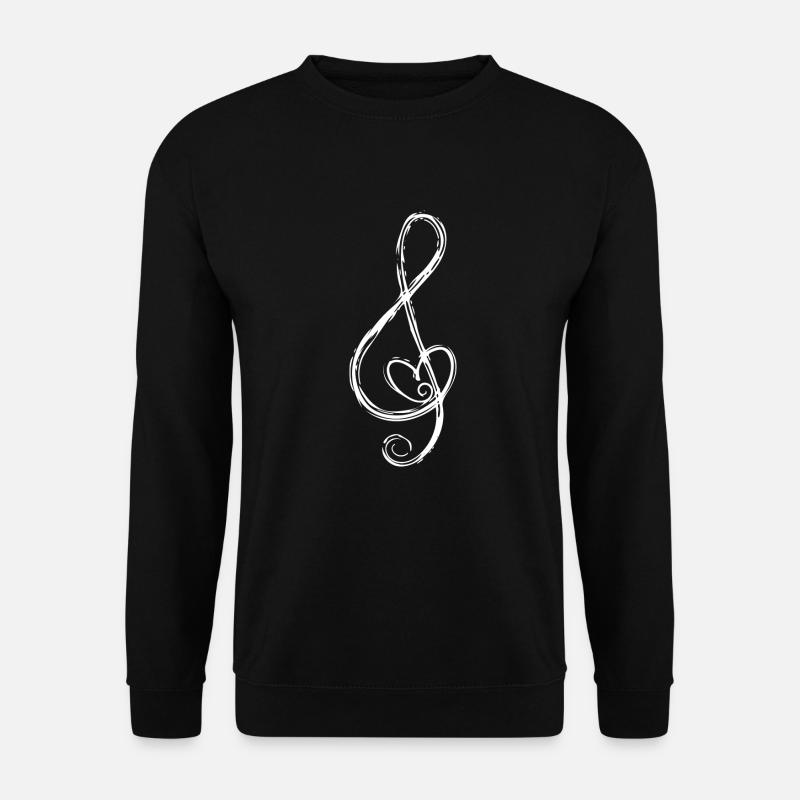 Violinschlüssel mit einem Dreh (weiß) - Unisex Pullover - Schwarz