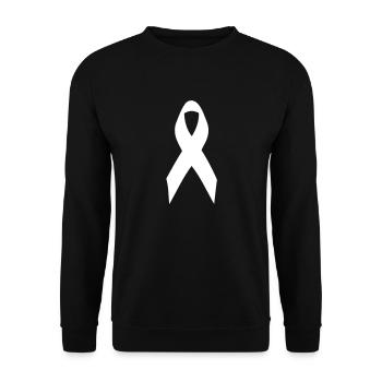 white ribbon - peace - Unisex Sweatshirt - black - Front - Alina (178cm) & Michal (187cm)