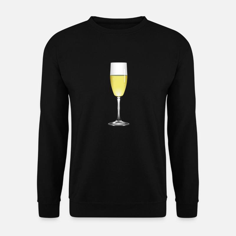 Glass with sparkling wine - Unisex Sweatshirt - black