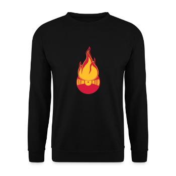 party dj feiern club disko musik tanzen vinyl plat - Unisex Pullover - Schwarz - Vorne - Alina (178cm) & Michal (187cm)