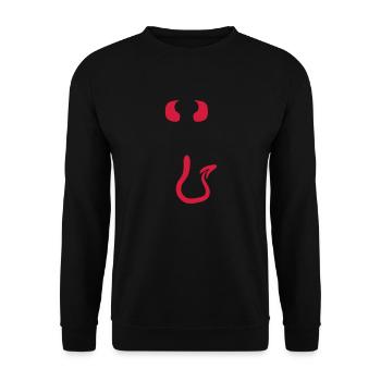 Devil Satan horns evil Dick - Unisex Sweatshirt - black - Front - Alina (178cm) & Michal (187cm)