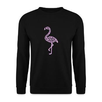 My Favorite Flamingo - Unisex Sweatshirt - black - Front - Alina (178cm) & Michal (187cm)