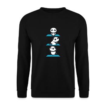 yoga panda Design for a Yoga follower or Panda - Unisex Pullover - Schwarz - Vorne - Alina (178cm) & Michal (187cm)