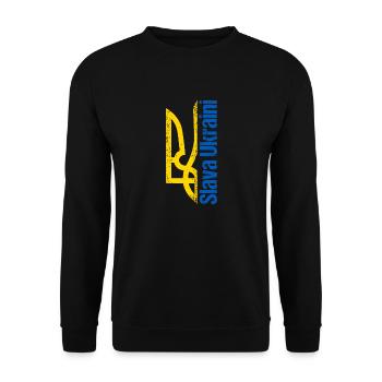 Slava Ukraini - Unisex Pullover - Schwarz - Vorne - Alina (178cm) & Michal (187cm)