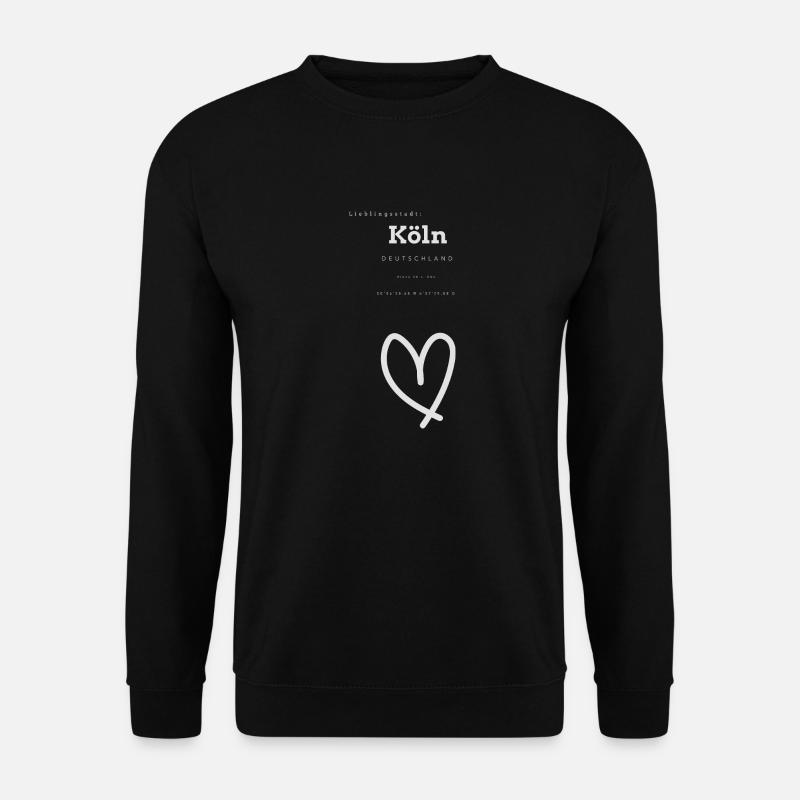 Lieblingsstadt Köln Koordinanten Herz - Unisex Pullover - Schwarz