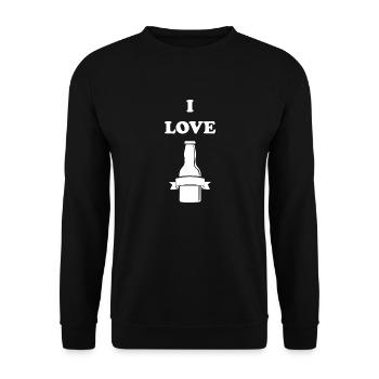 Bier Wein Whiskey Schnaps Alkohol - Unisex Pullover - Schwarz - Vorne - Alina (178cm) & Michal (187cm)