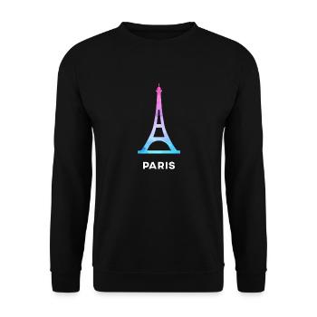 Paris Capitale France - Sweat-shirt Unisexe - noir - Devant - Alina (178cm) & Michal (187cm)