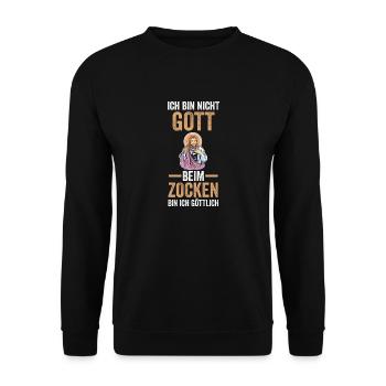 Zocker Zocken Gamer - Unisex Pullover - Schwarz - Vorne - Alina (178cm) & Michal (187cm)
