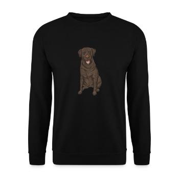 Chien Labrador Retriever chocolat - Sweat-shirt Unisexe - noir - Devant - Alina (178cm) & Michal (187cm)