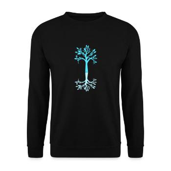 Blue Tree Forest Tree Shadow Cool Silhouette - Unisex Sweatshirt - black - Front - Alina (178cm) & Michal (187cm)