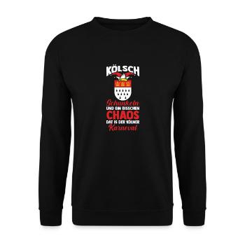 Kölle Alaaf Jecken Carnival Cologne Carnival - Unisex Sweatshirt - black - Front - Alina (178cm) & Michal (187cm)