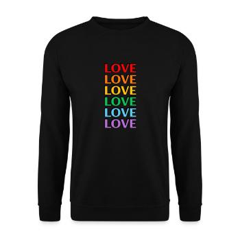 Love 6 rainbow colors gay pride - Unisex Sweatshirt - black - Front - Alina (178cm) & Michal (187cm)