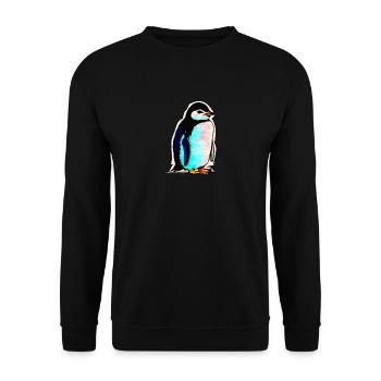 Pinguin - Unisex Pullover - Schwarz - Vorne - Alina (178cm) & Michal (187cm)