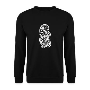 Maori Tattoo - lebhaftes Design in Weiß - Unisex Pullover - Schwarz - Vorne - Alina (178cm) & Michal (187cm)