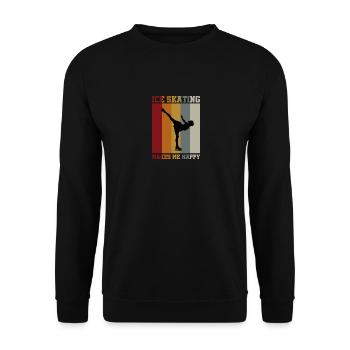 Ice Skating makes me happy - Unisex Pullover - Schwarz - Vorne - Alina (178cm) & Michal (187cm)