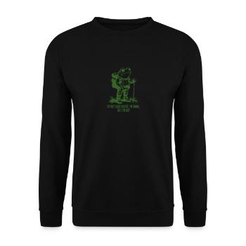Je ne sais pas trop où je vais mais je suis Gay Frog - Sweat-shirt Unisexe - noir - Devant - Alina (178cm) & Michal (187cm)