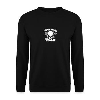 Punk Rock Since 1942 - Skull Rock Hands 82nd - Unisex Sweatshirt - black - Front - Alina (178cm) & Michal (187cm)