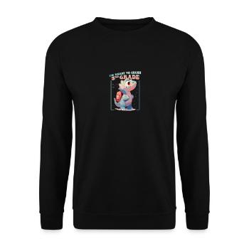Cute Dinosaur Kids Boys Girls - I'm Ready To - Unisex Sweatshirt - black - Front - Alina (178cm) & Michal (187cm)