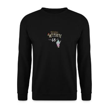 Oui c’est mon anniversaire - 49e anniversaire Sorcière drôle - Sweat-shirt Unisexe - noir - Devant - Alina (178cm) & Michal (187cm)