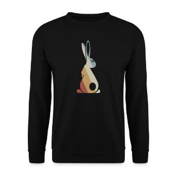 Rabbit Retro Style Vintage - Unisex Sweatshirt - black - Front - Alina (178cm) & Michal (187cm)