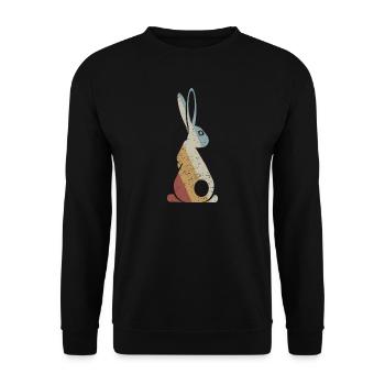 Lapin Rétro Style Vintage - Sweat-shirt Unisexe - noir - Devant - Alina (178cm) & Michal (187cm)