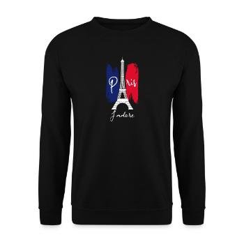 Paris Ich liebe es - Unisex Pullover - Schwarz - Vorne - Alina (178cm) & Michal (187cm)
