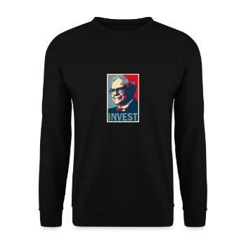 warren buffett invest II buy and hold stock exchange - Unisex Sweatshirt - black - Front - Alina (178cm) & Michal (187cm)