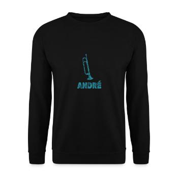André als Blasmusik - Unisex Pullover - Schwarz - Vorne - Alina (178cm) & Michal (187cm)