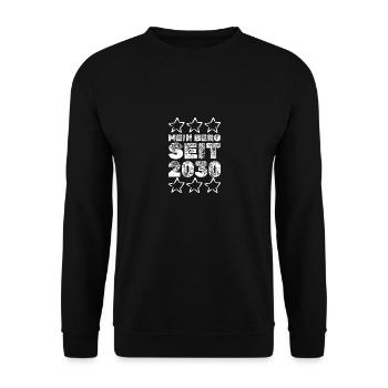2030 - Unisex Pullover - Schwarz - Vorne - Alina (178cm) & Michal (187cm)