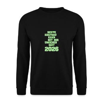 2026 - Unisex Pullover - Schwarz - Vorne - Alina (178cm) & Michal (187cm)